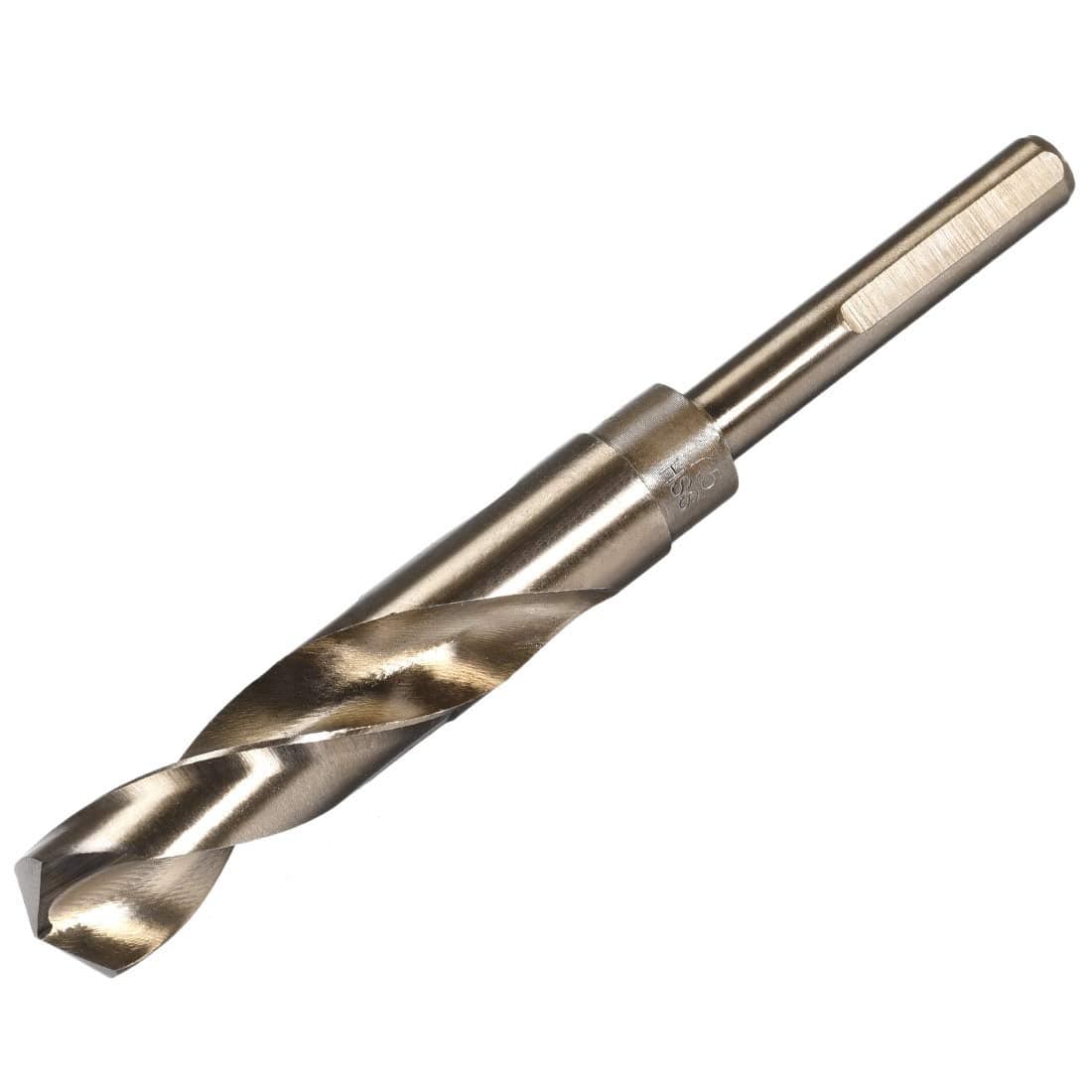 uxcell Reduced Shank Twist Drill Bits 17.5mm Black Nitride & Gold Titanium Coated High Speed Steel 6542 with 10mm Shank for Stainless Steel Alloy Metal Plastic Wood