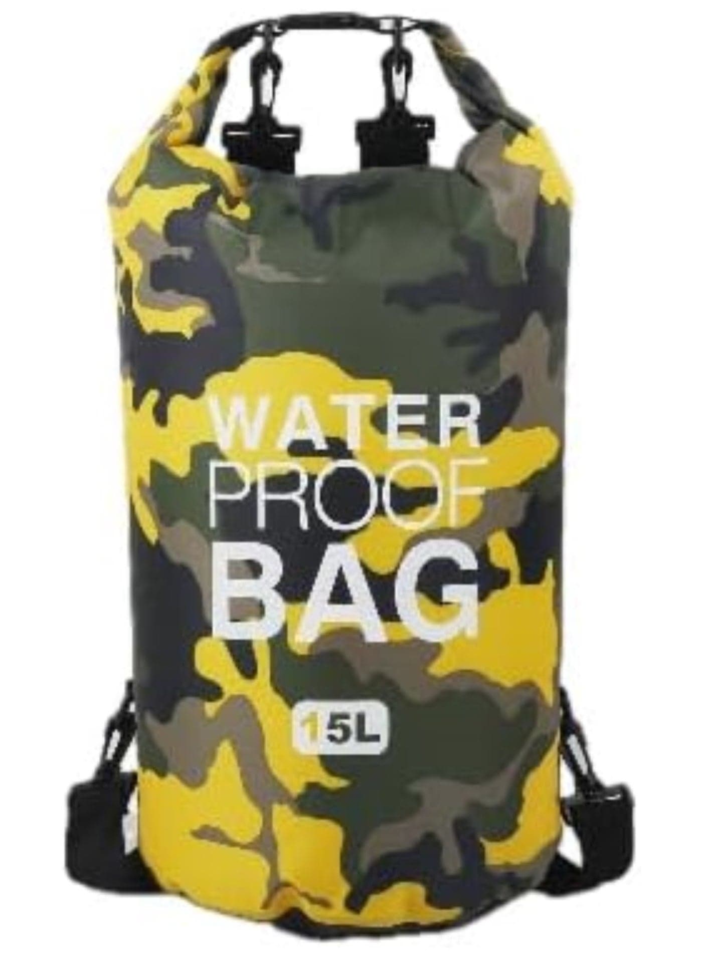 15L Camouflage Yellow Double-Strap Waterproof Outdoor Sport PVC Bag