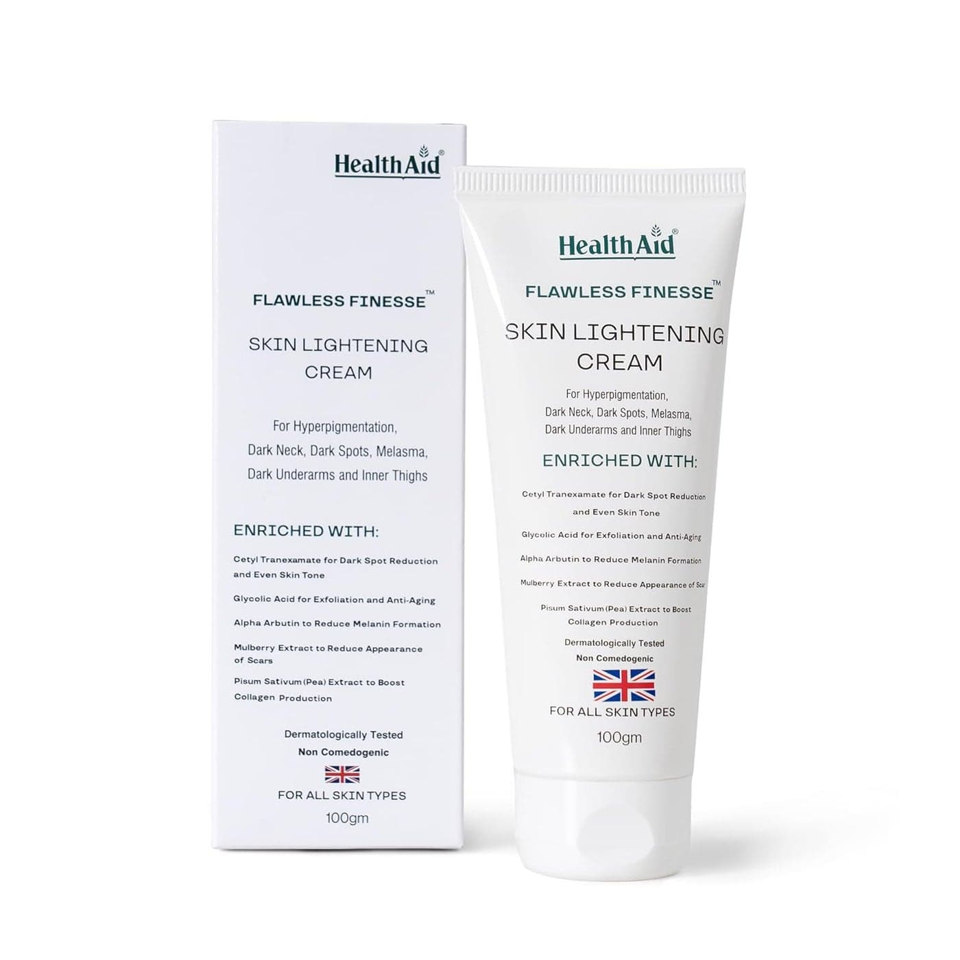 Healthaid Flawless Finesse Face Cream for Uneven Skin Tone Helps Managing Dark Spots Hyperpigmentation on Face Underarms Inner Thighs For Men Women 100g