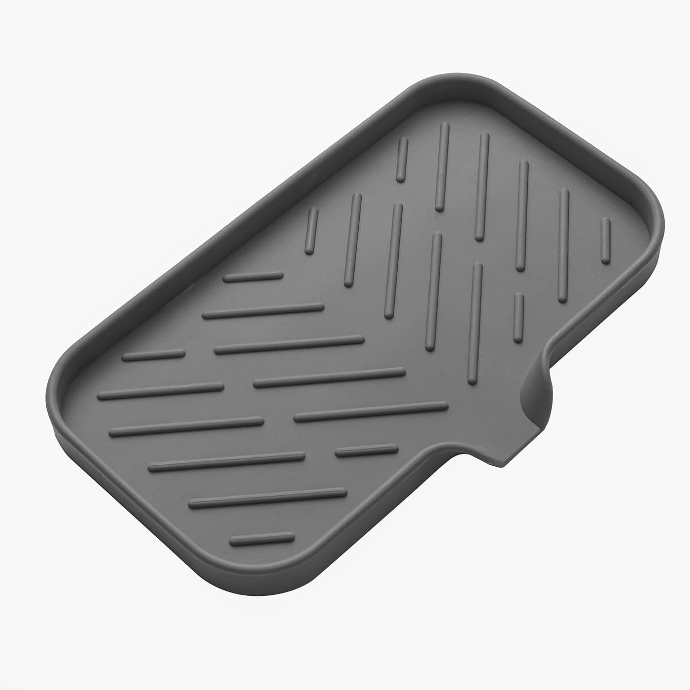 MicoYang Silicone Bathroom Soap Dishes with Drain SpoutBathroom and Kitchen Sink OrganizerSponge HolderDish Soap TrayPerfect for DispenserScrubberBottleCup on Sink or CounterGrey 9653
