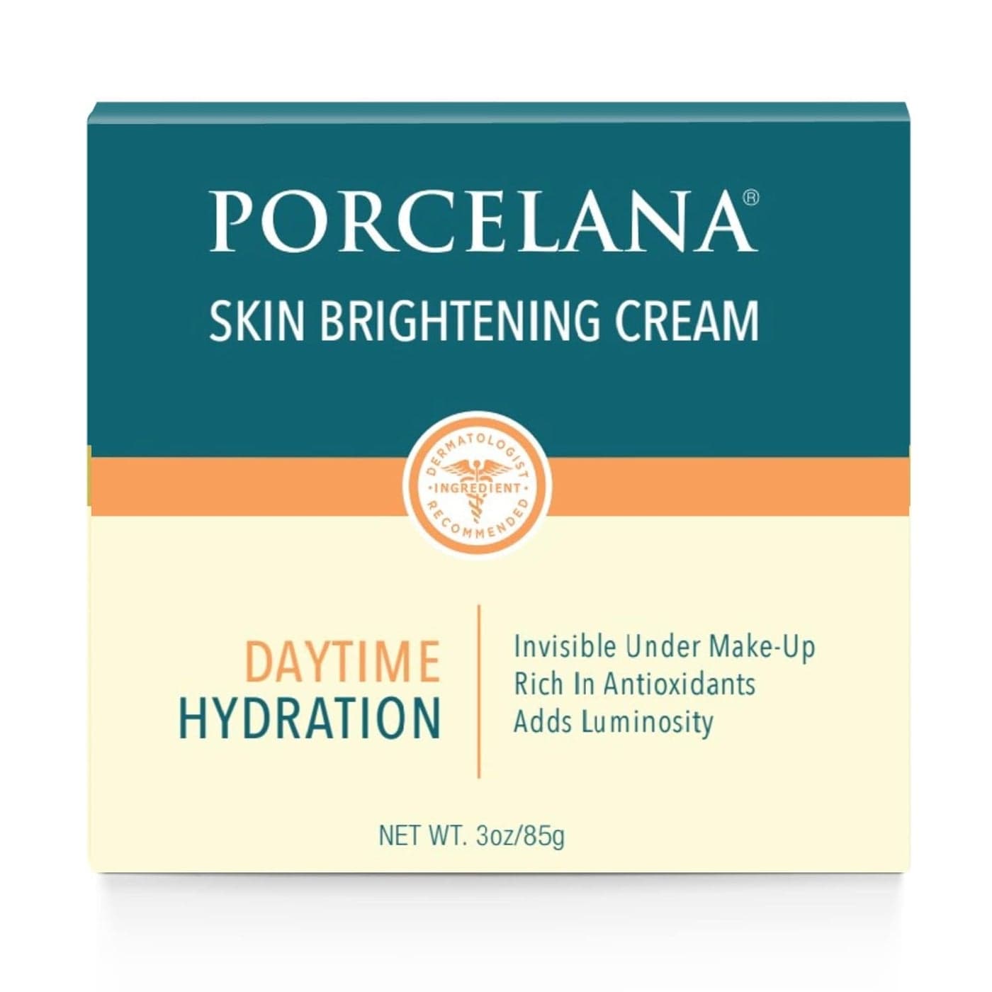 Porcelana Daytime Hydration Cream For Face Body Updated Formula Fades Dark Spots Evens Skin Tone For Sun Age Spots Acne Scarring Melasma Discoloration Antioxidant Moisturizer 3 oz