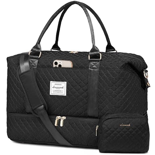 LOVEVOOK Travel Duffle Bag,Weekender Bags for Women with Shoe Compartment,Carry on Overnight Bag with Toiletry Bag,Gym Duffel Bag with Wet Pocket,Hospital Bags for Labor and Delivery