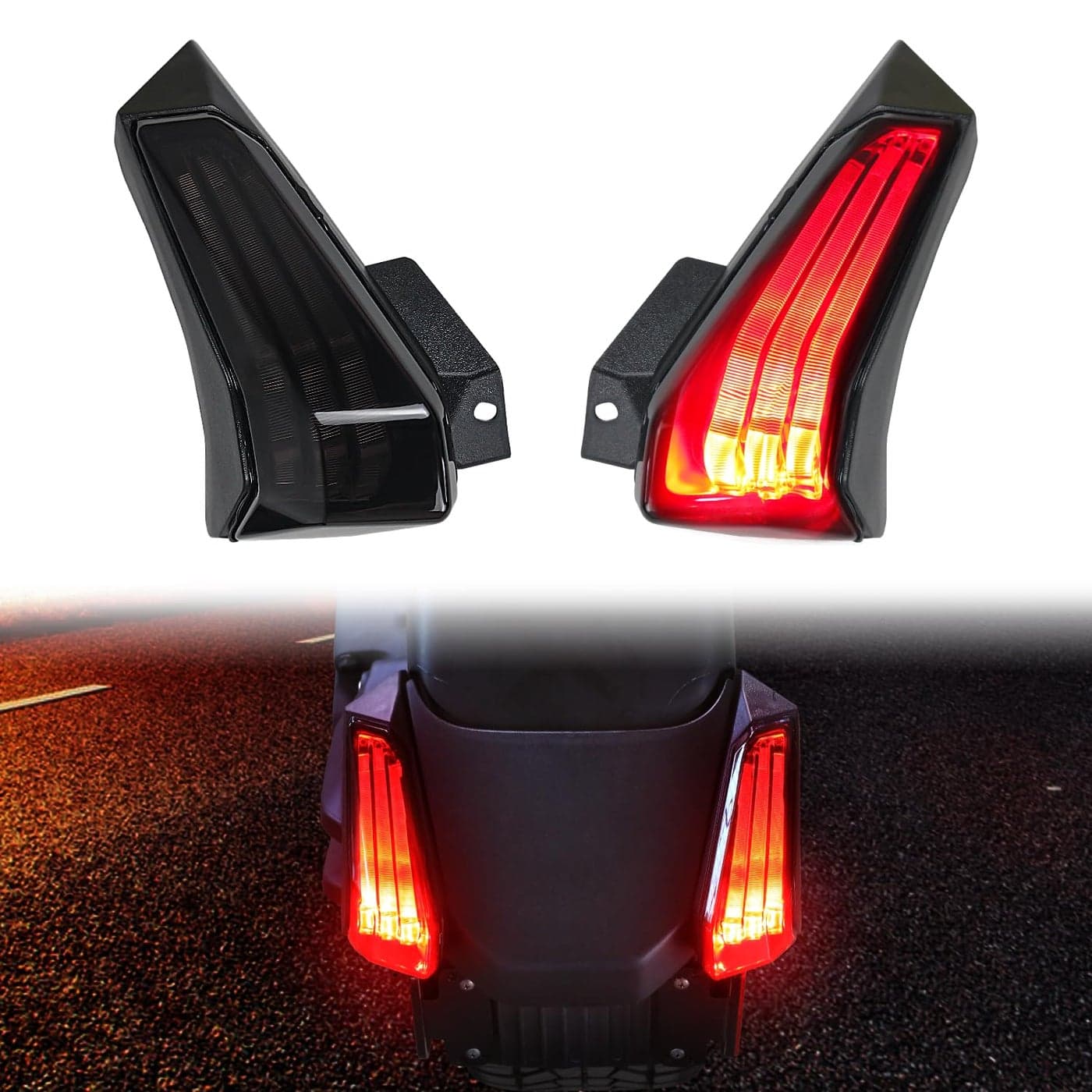 CPOWACE Tail Light for Ryker 600 900 LED Smoked Black Taillight Brake Light Compatible with CanAm Ryker 600 900 Ryker Rally 20192024 Accessories Replace 710005284 710005285 2PCS