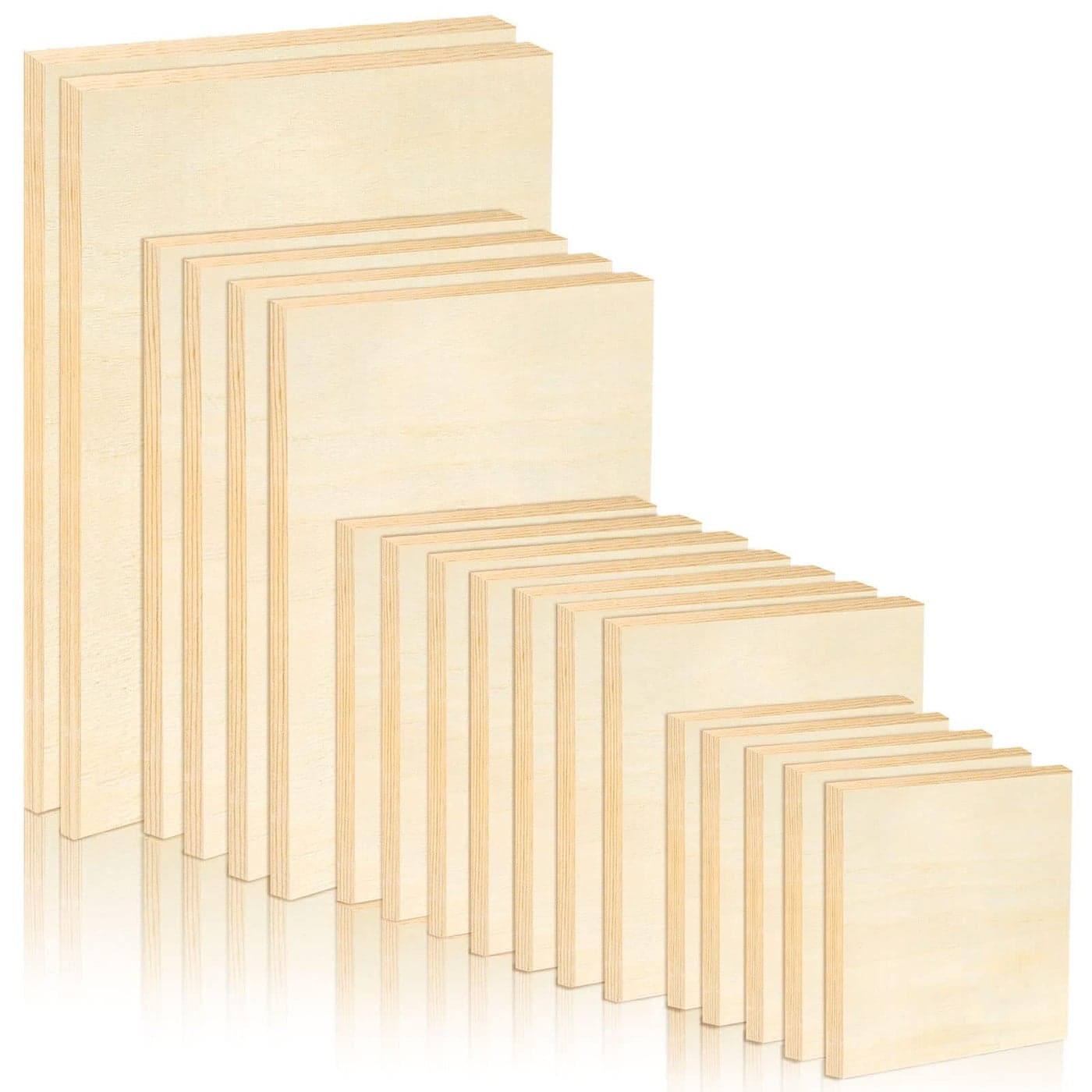 18 Pack Unfinished Wood Canvas Panels Kit Wooden Panel Boards Wood Paint Pouring Panels Wooden Canvas Panels Boards for Painting Pouring Art Crafts118x79Inch9x75Inch6x6Inch47x47Inch