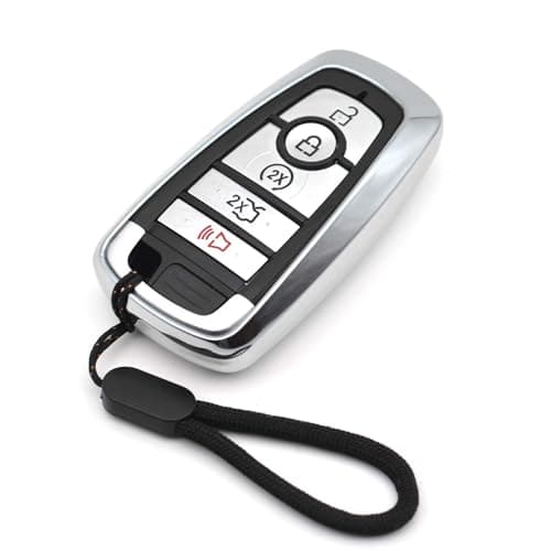MECHCOS Fit for Ford Edge Mustang Explorer Bronco Escape Expedition Maverick F150 Lightning F250 F350 F450 F550 Super Duty F650 F750 Silver TPU Key Fob Cover Case Holder Protector Accessories