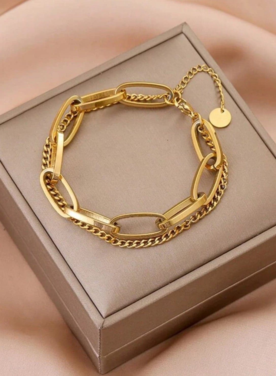 Elegant Gold Plated Stainless Steel Bracelet For Women