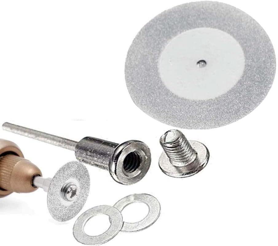 DIY Crafts 5 Sets 30mm 1 Pc Diamond Discs1 Mandrel 1 Pc Diamonte Cutting Discs Drill Bit Shank For Rotary Tool Blade 1 Mandrel Disc Saw Carv 5 Sets 30mm 1 Pc Diamond Discs1 Mandrel