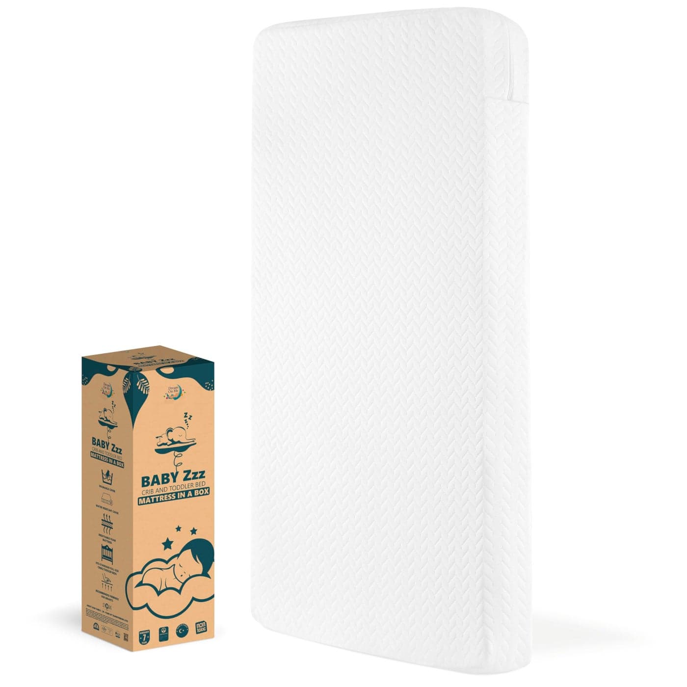 Dream On Me Baby Zzz 5 Baby Mattress Greenguard Gold JPMA Certified Crib Mattress Fits All Standard Cribs Toddler Beds Waterproof Sleep Surface and Machine Washable Outer Cover