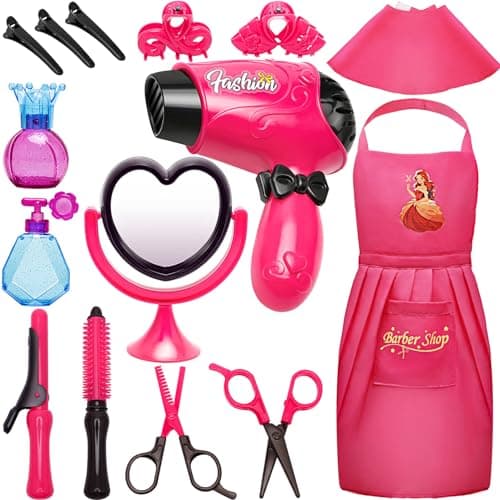 Kids Toys for GirlsPretend Play Hair Salon Set for Little GirlLittle Toddler Girl Toys Doll AccessoriesKids Hair Salon Playset Toys for 3 4 5 6 7 8 9 Year Old Girls Christmas Brithday Gifts Ideas