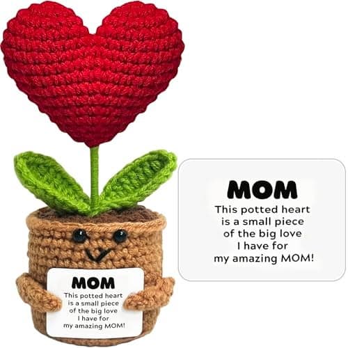 for Mom Grandma Positive Crochet Heart Flower Handmade Emotional Support Animal Funny Birthday Gift for Mother Mommy Grandma from Daughter Son Emotional Support Pickle Gifts