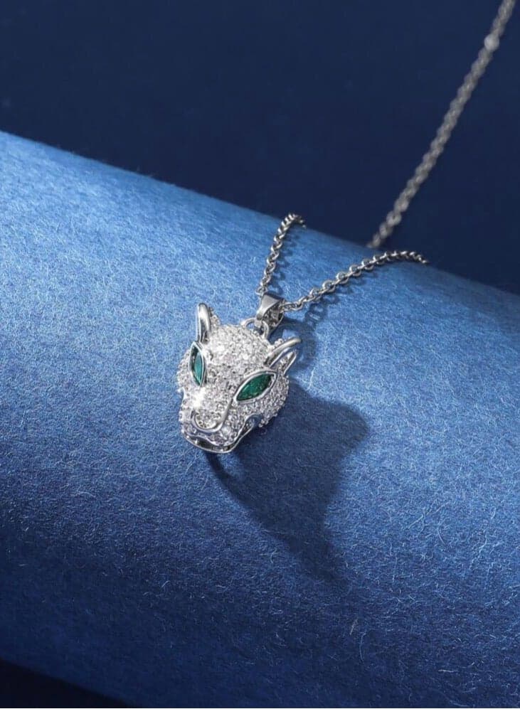 Silver Plated Stainless Steel Necklace Cubic Zirconia