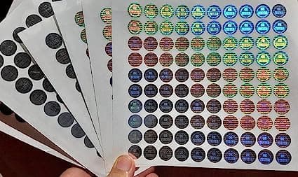 Sehgal Holograms Silver Stickers Round Shape Ok Tested 10 Sheets (13 mm) 1000 Stickers Trustworthy Proof for Quality Assurance