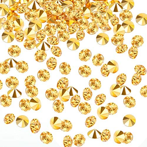 10000 Clear Wedding Table Scatter Confetti Crystals Acrylic Diamonds Rhinestones for Table Centerpiece Decorations Wedding Decorations Bridal Shower Decorations Vase Beads Gold 4 MM