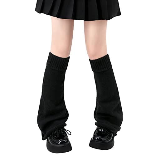 Black Leg Warmers Y2K Women's Leg Warmers Kawaii Legs Warmer Goth Accessories Harajuku Fashion Gyaru Girls Legs Warmers