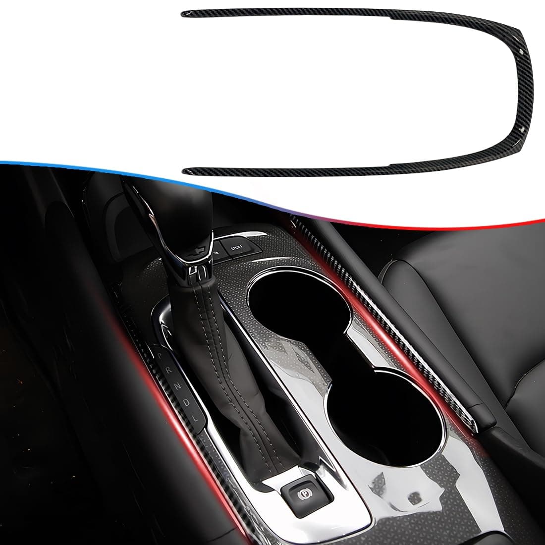 MUXEE Car Gear Shift Panel trim for Chevrolet Malibu 2016 2017 2018 2019 2020 2021 2022 2023 2024 ABS Carbon Fiber Grain Sport interior trim full set Accessories