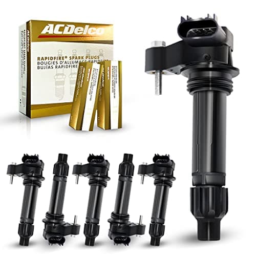 MAS Set of 6 Ignition Coils Pack&Platinum Spark Plugs Compatible with Saturn Outlook Buick Enclave Chevrolet Caprice Traverse Cadillac CTS SRX GMC Replacement for UF569 C1555 5C1612