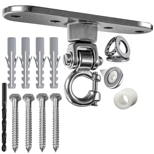 Dakzhou Heavy Duty Stainless Swing Hanger with Smooth Bearings 180360Swing Hardware 1500 lb Capacity Playground Yoga Hammock Chair Sandbag Porch Swing Bag