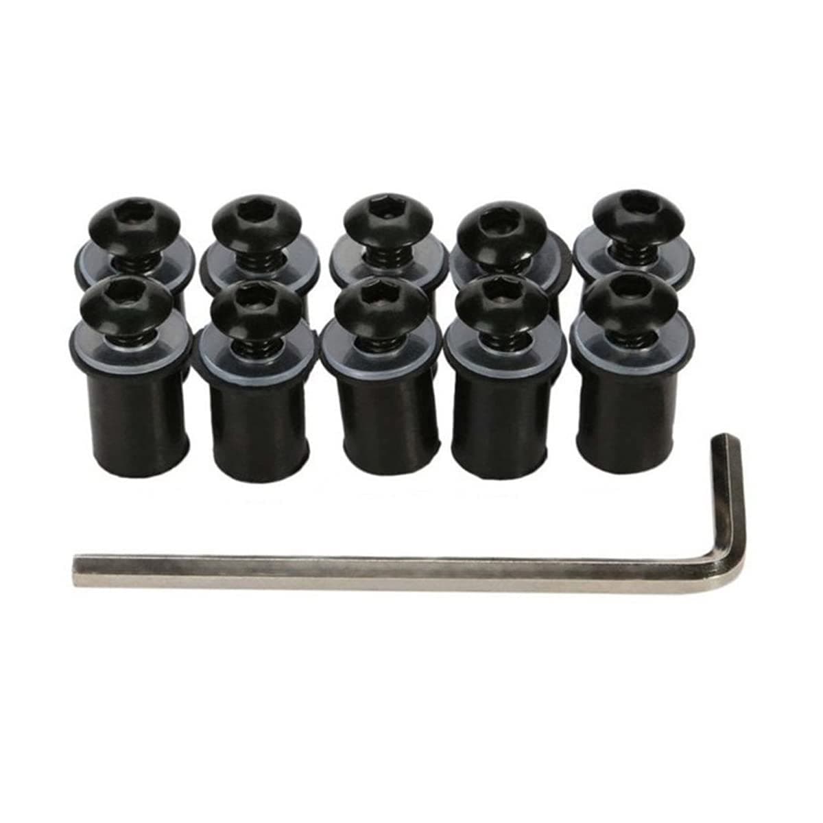 10PCS Motorcycle Windshield Bolts Screws Kit Aluminum Alloy Motorbike Windscreen Body Mounting Bolts Nuts Compatible with Motorcycle Cowls Well Nuts Fairing Fasteners Screw Black