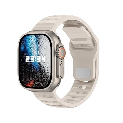 DONEGANI UC1 Band for Apple Watch Bands Women Men Se Ultra 2 40mm 44mm 46mm 42mm 45mm 41mm 38mm 49mm Series 11 10 9 8 7 6 5 4 3 iWatch Sport Strap Silicone Starlight