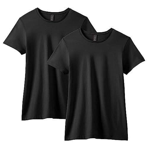 Gildan Women's Softstyle Cotton T-Shirt, Style G64000L, Multipack, Black (2-Pack), Large