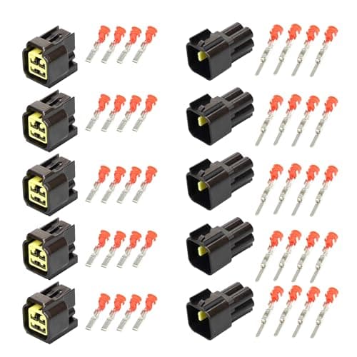 Daohaodeli 4 Pin Waterproof Plug Connector No Wire, Electrical Female Male Plug Connector, Quick Connect/Disconnect Socket, Suitable for Marine Boat Car Truck Motorcycle or Other Devices(4 Pin Black)