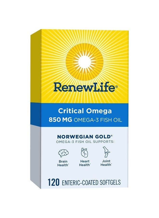 Fish Oil, Norwegian Gold® Omega-3 Supplement — Critical Omega-3 Fish Oil Supplement, Dairy & Gluten Free, Supports Healthy Heart & Brain Function, Burp-Free - 120 Softgel Capsules