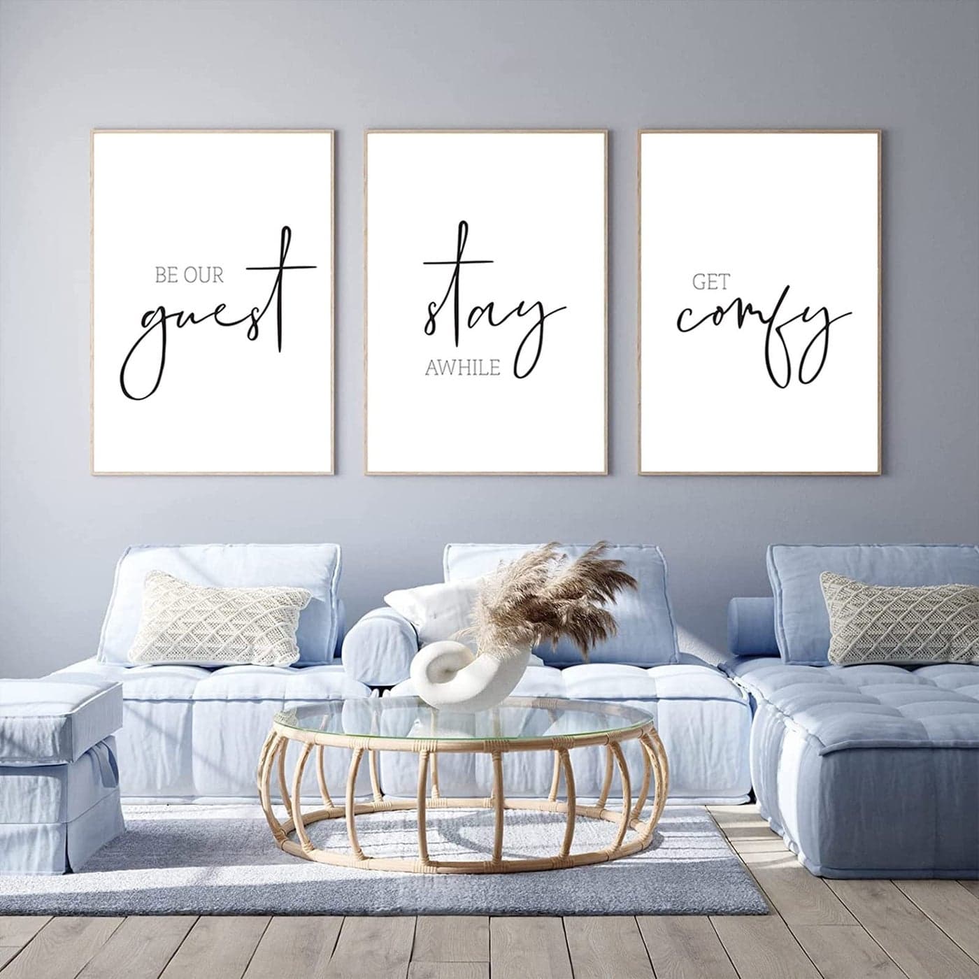 Be Our Guest Wall Decor Guest Room Wall Art Decor Stay Awhile Signs for Home Decor Minimalist Wall Art over the Bed Sign Guest Bedroom Wall Decor Canvas Painting 12x16 Inch set of 3 UNFRAMED