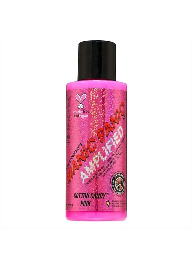 Cotton Candy Pink Hair Color - Amplified - Semi Permanent Hair Dye - Bright Pink Cool Toned Color - Glows in Blacklight - Vegan, PPD & Ammonia-Free - For Coloring Hair on Women & Men