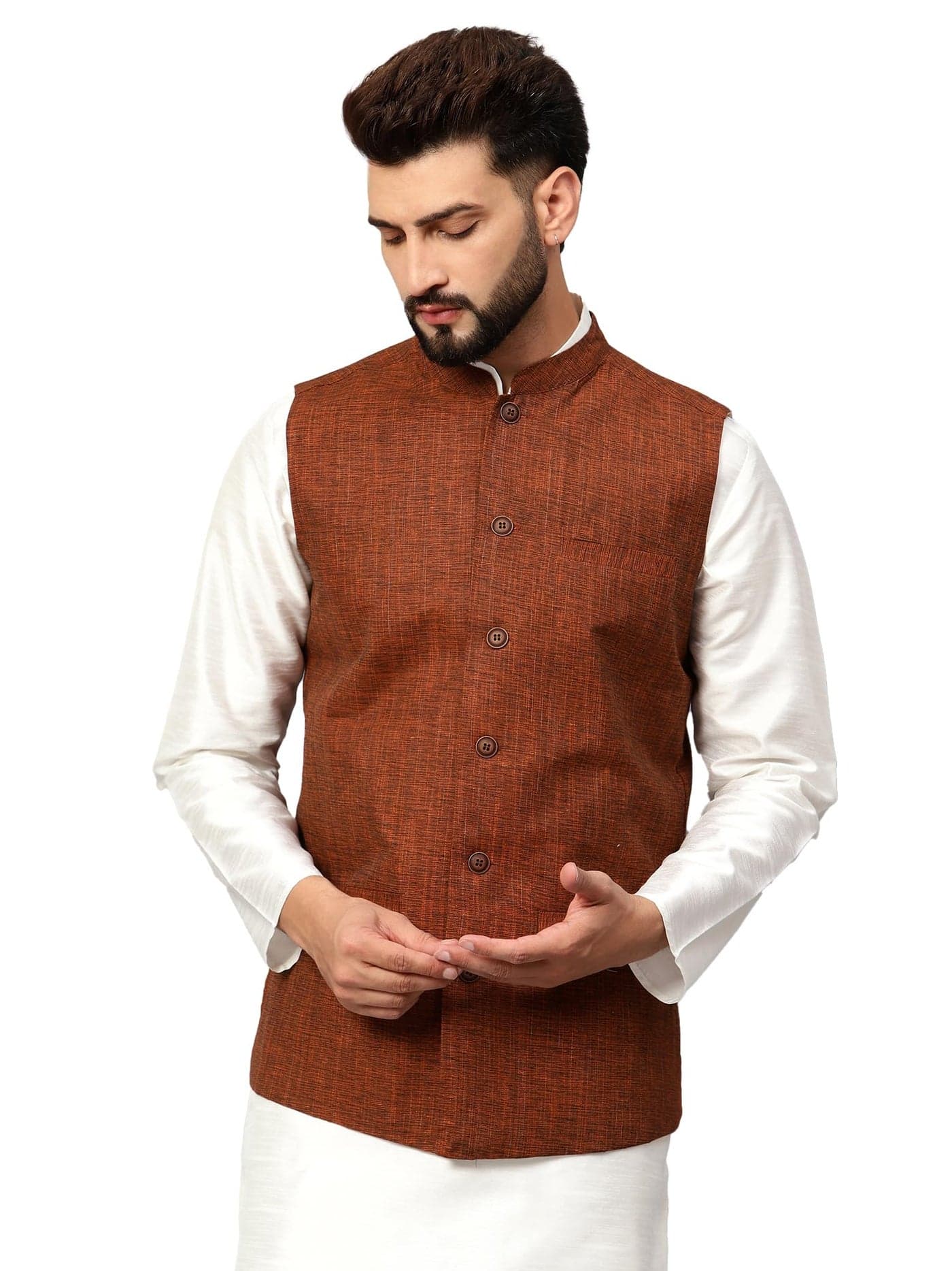 LATEST CHIKAN Men's Traditional Cotton Nehru Jacket/Waistcoat