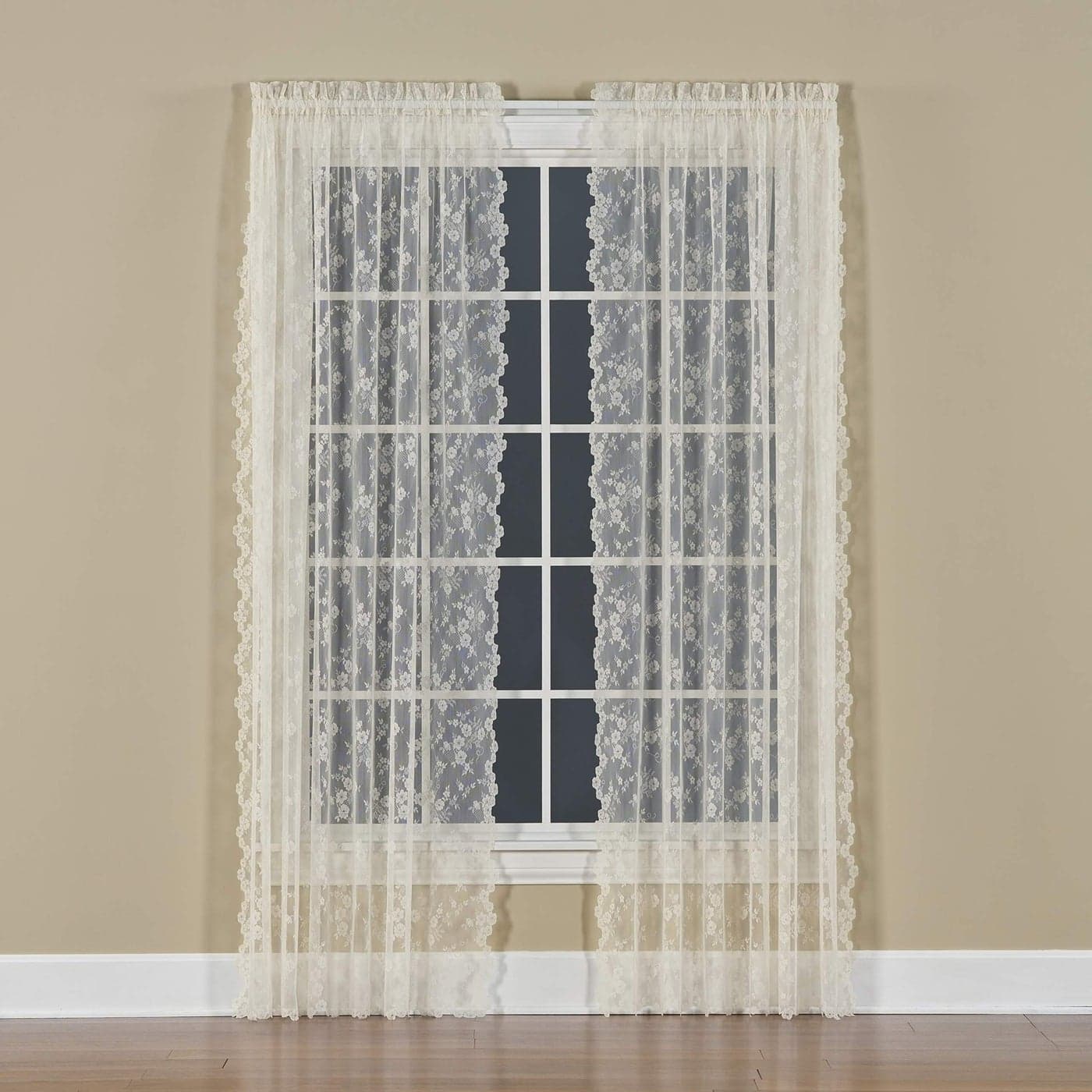SKL Home by Saturday Knight Ltd Petite Fleur Curtain Panel Ivory 56 inches x 63 inches
