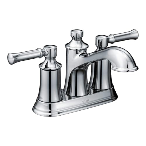 Moen Dartmoor Chrome Traditional Two Handle Centerset Bathroom Sink Faucet, 6802