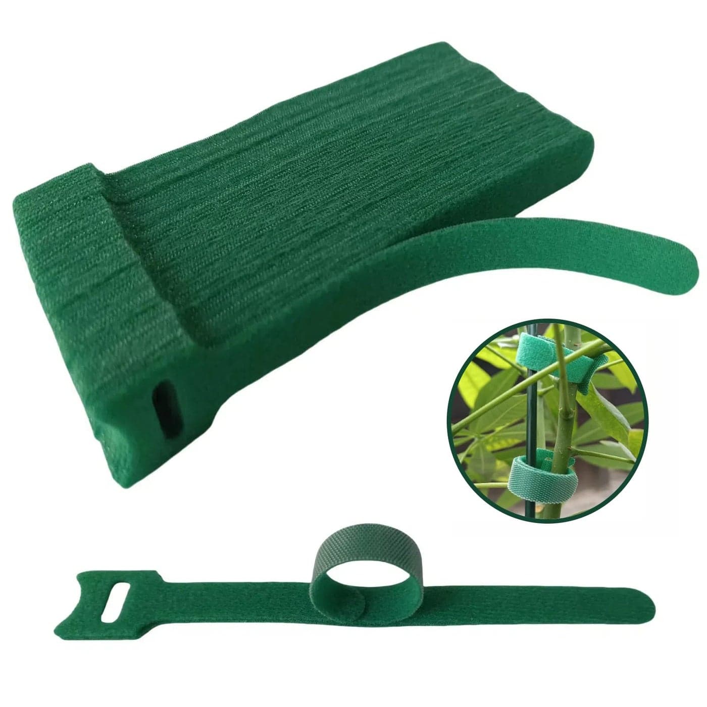 CHZKVOY Green Reusable 100PCS 6 Inch Adjustable Anti Slip Nylon Plant Ties Straps Featuring Hook and Loop Fasteners Optimal for Climbing Plants Support and Christmas Garland Ties