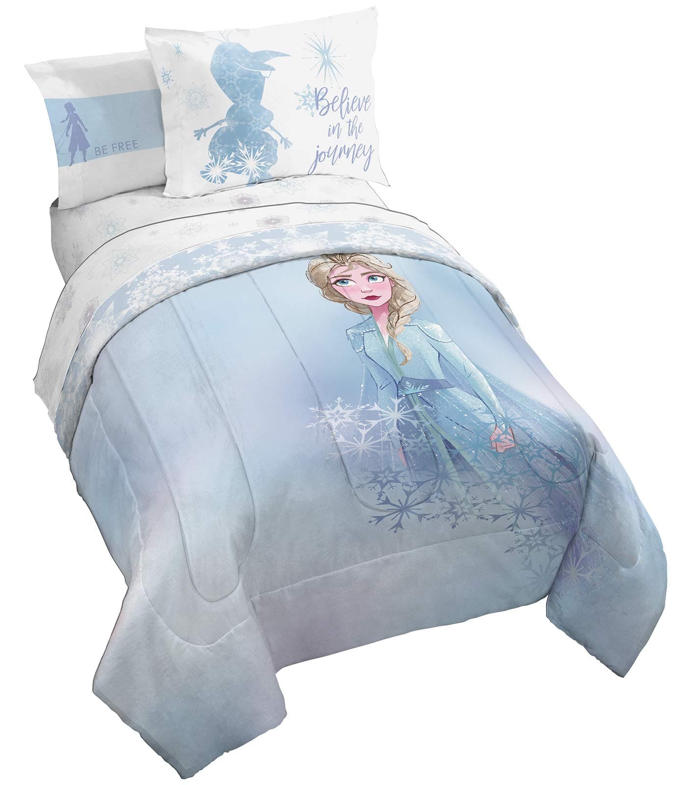 Jay Franco Disney Frozen 2 Elsa Color Block 7 Piece Queen Bed Set Includes Reversible Comforter Sheet Set Bedding Super Soft Fade Resistant Microfiber Official Disney Product