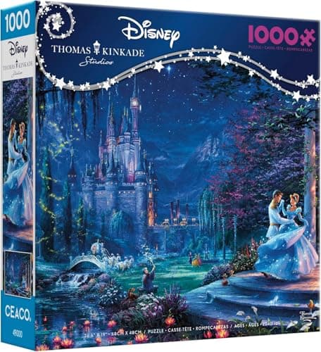 Ceaco Thomas Kinkade Disney Cinderella Dancing in The Starlight 1000 Piece Jigsaw Puzzle