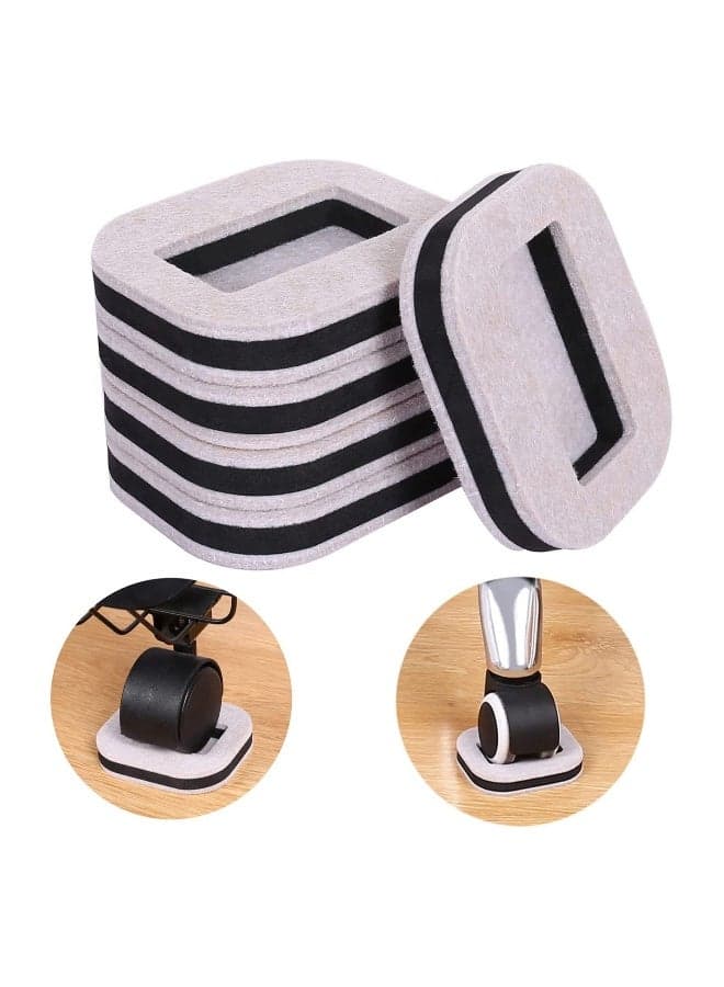 Felt Caster Cups for Hardwood Floors, Wheel Stoppers for Office Chairs and Furniture, Prevent Sliding and Scratches, Reduce Noise (10PCS)