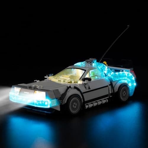 Nitemode Light kit Compatible with Lego Speed Champions Time Machine from Back to The Future 77256 Car Upgraded Brightness Adjustable Lighting AccessoriesNo Model