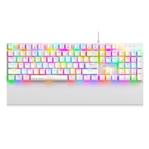 Ant Esports MK4100 RGB Mechanical Gaming Keyboard, Outemu Brown Switches Tactile & Clicky – Chroma RGB – Magnetic Wrist Rest – Double Shot ABS Keycaps, Hot Swappable Switches – Mercury