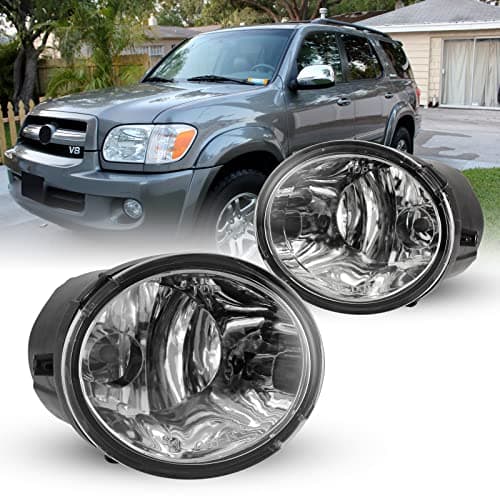 AUTOFREE Fog Lights Compatible for Toyota Tundra 2000-2006 Sequoia 2001-2007 with Bulbs 9006 12V 51W Driving Lamps Replacement included Wiring Kit & Switch-1 Pair (Clear Lens)