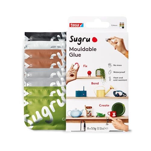 Tesa Sugru Super Glue Waterproof Wood Glue for Home Improvement Crafts Use as a Poster Putty or Silicone Adhesive for Repairing Bonding 8 Pack Natural Colors 35gea