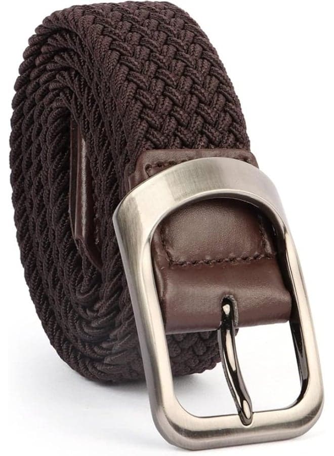Belts for Men Elastic, Belts Stretch Elasticated Belts, Braided Woven Nylon Work Belts for Casual Jeans Golf Shirts Pants Shorts, Casual Belts
