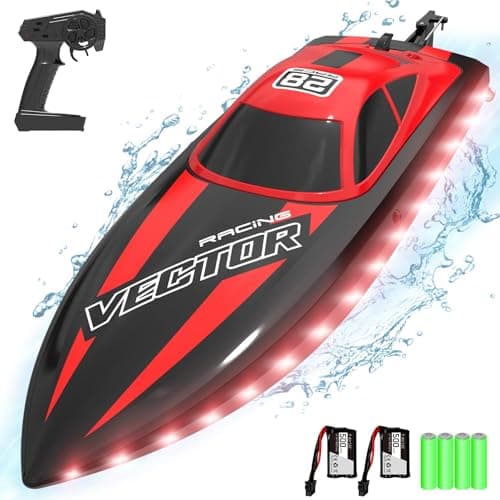 VOLANTEXRC RC Boat 20MPH Fast Remote Control Boat for Adults 24Ghz Toy Boat for Pools and Lake with 2 Rechargeable Batteries Toys Gifts for Adults Red