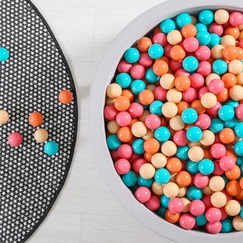 GOGOSO Ball Pit Balls for Toddler Baby Plastic Playballs Kids Soft Pastel Pelotas NonToxic BPAFreeCream PinkOrangeGreen100 Balls