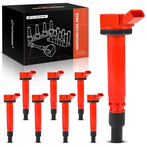 APremium Engine Ignition Coil Pack Compatible with Toyota Tundra 20072020 Sequoia 20082020 Land Cruiser 20082011 20132020 Lexus GX460 20102020 LS460 20072017 LS600h LX570 Red Set of 8