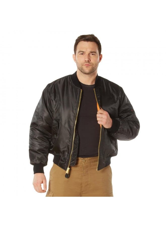 Rothco MA-1 Flight Jacket, L, Black