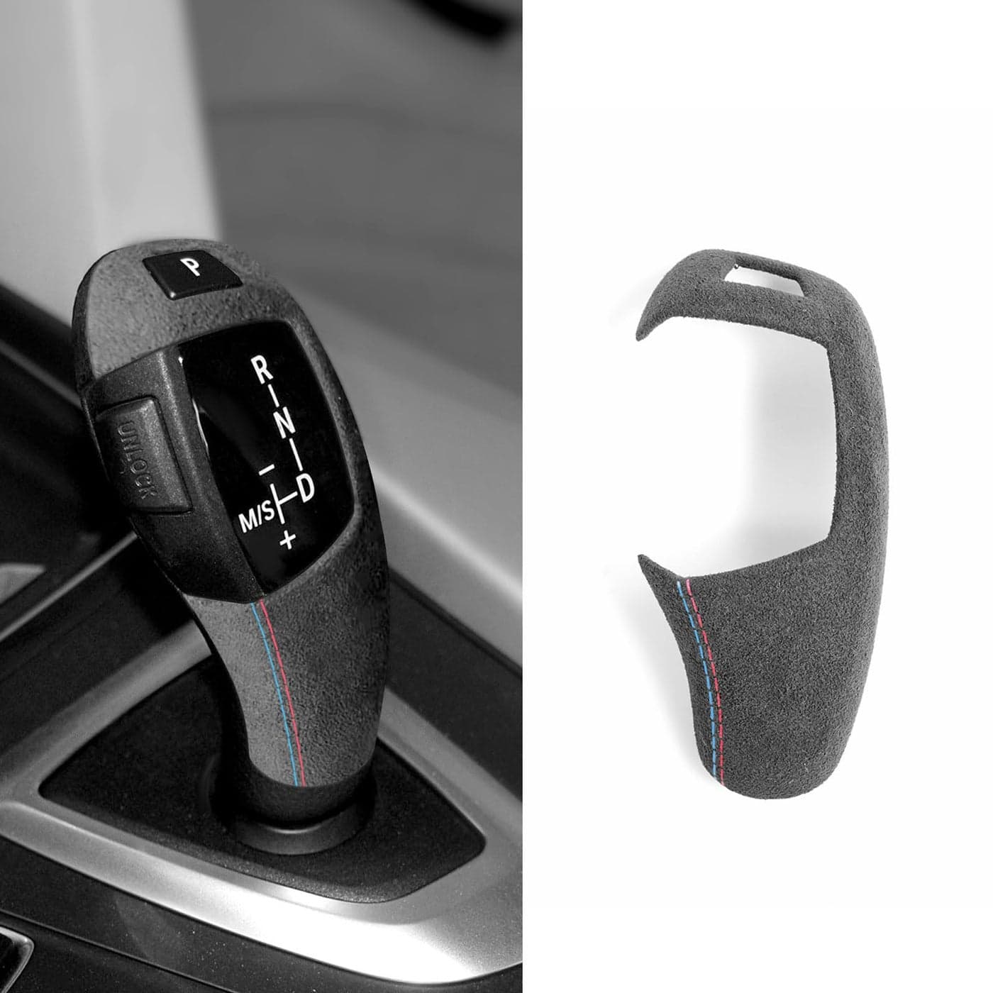BETTERHUMZ Car Gear Shift Knob Cover for BMW F20 F21 F22 F30 F34 1 2 3 4 Series 328i 320i 335i 330i 318li for Alcantara Modified Decoration Interior Accessories