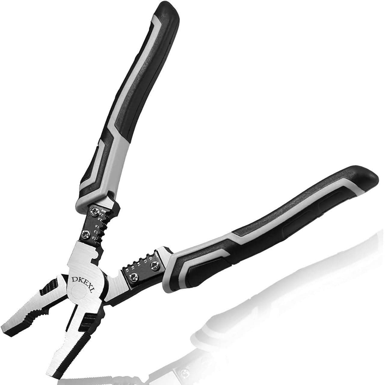 DKEXL Multifunctional Wire Stripper Cable Stripping and Cutter Pliers Tools For Electricians Wire Pliers for Cable Stripping Cutting Winding Crimping Precision Hand Tool for Electrician