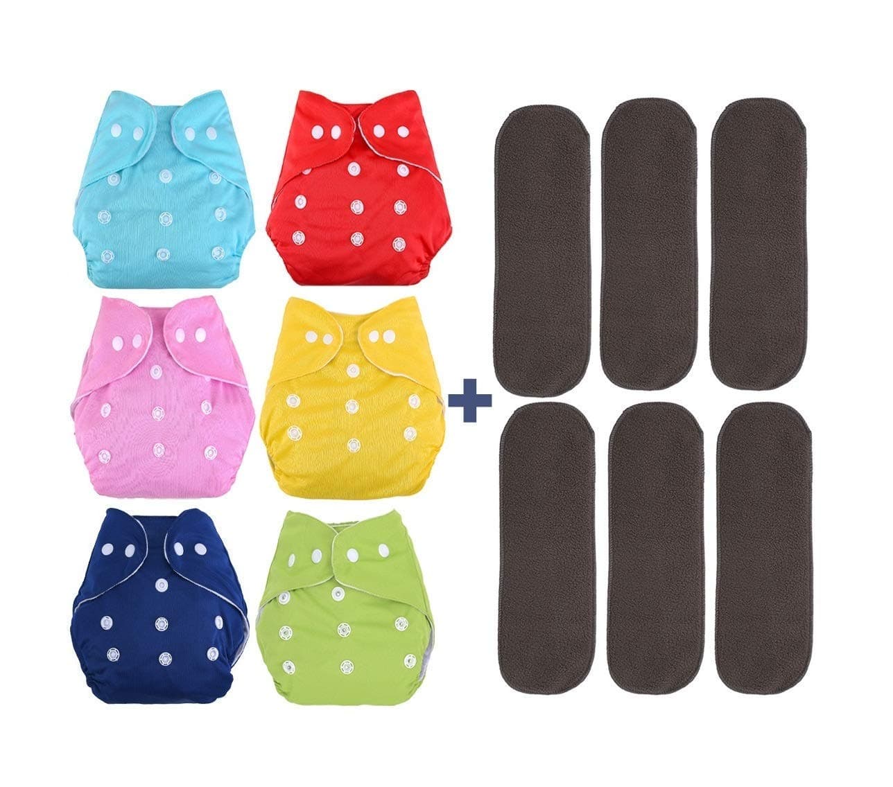 DOMENICO World Kids Diaper Reusable Diaper Baby Washable Diaper Cloth Diaper Nappies With Wet-Free Inserts for Babies (5 Layer Insert Pad For Cloth Diapers)