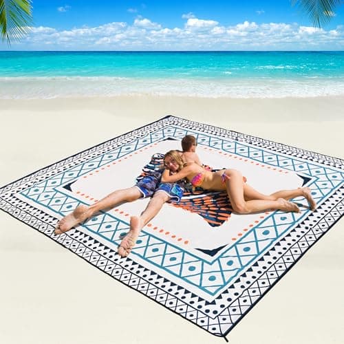 WIWIGO Beach Blanket Waterproof Sandproof Beach Mat 79 X 8310x9for 28 Adults Quick Drying Outdoor Picnic Mat Beach Accessories for Travel Camping Hiking
