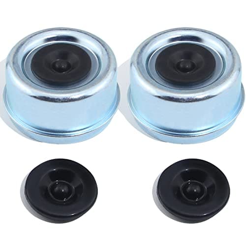 iBroPrat 2pcs Trailer Axle Dust Cap Cup Grease Cover 2.72" Hub with Extra 2 Rubber Plugs,Trailer Axle Wheel Hub and Bearing Dust Cap for Most 7000 to 8000 Pound Axles Dexter