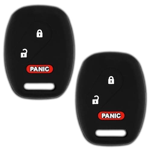 2x KeylessOption Key Fob Cover Replacement for 2005 2006 2007 2008 2009 2010 2011 2012 2013 2014 2015 2016 2017 Honda Accord Pilot Odyssey Civic Ridgeline CRV CRZ Fit Insight Remote Silicone 3Button
